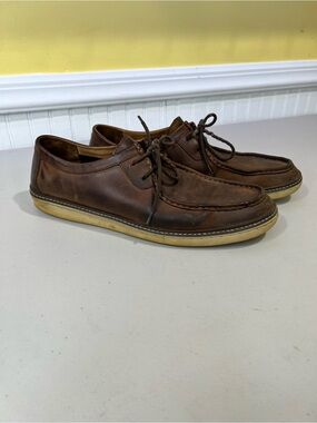 Men's Johnson and Murphy Brown Leather Casual Lace-Up Boat Shoes